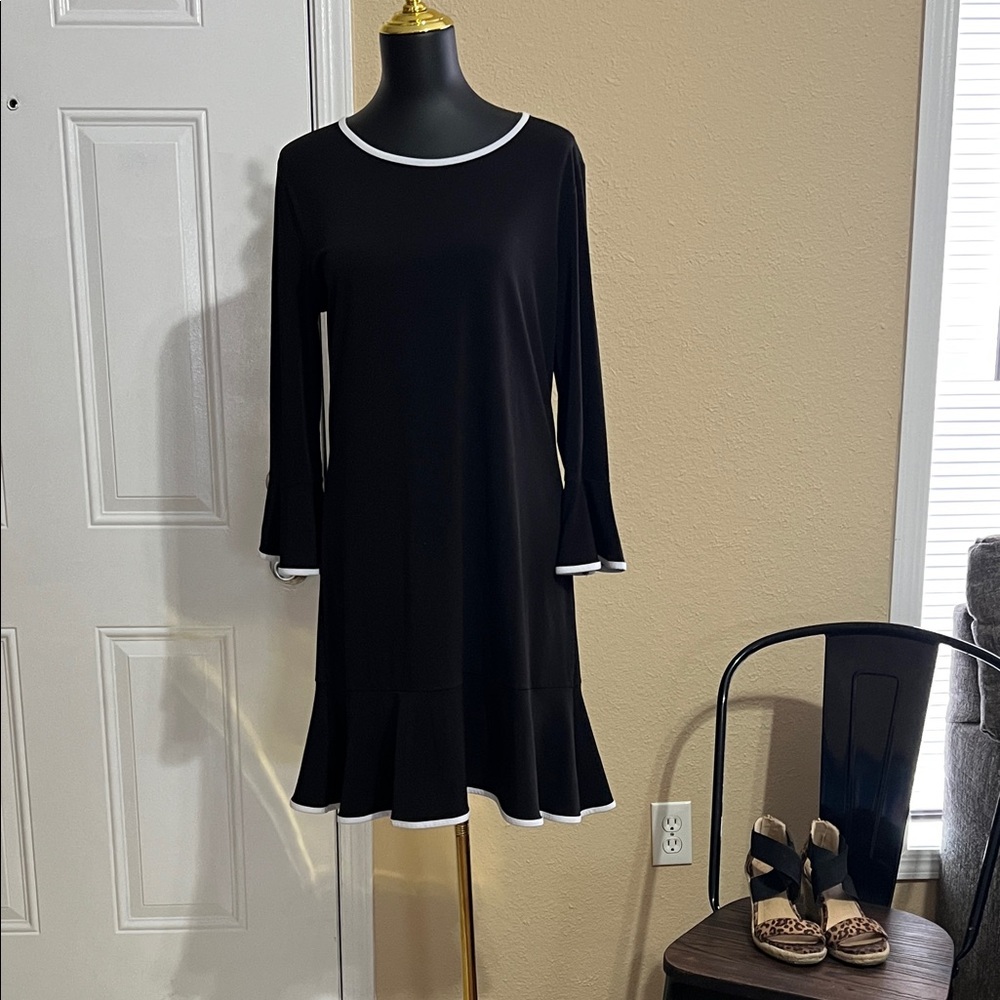 Michael Kors Black Dress with White Accents